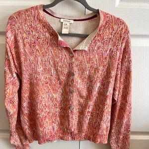 Sundance Pink Patterned Cardigan Sweater